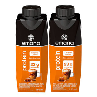Kit 2 Bebida Láctea Emana Protein com 23g de Proteína Sabor Caramel Coffee Zero Lactose 250ml em Oferta na Shopee