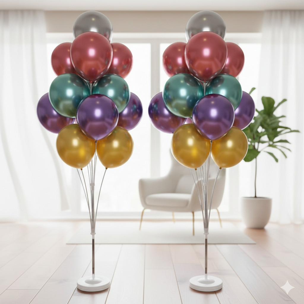 Kit 2 Suportes Para Balão de Chão 1,30CM 13 Pontos de Balões imperdivel