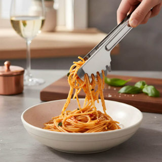 Pegador Macarrão Carne Alimentos Massa Churrasco Inox Universal Salada Longo Verduras em Oferta na Shopee