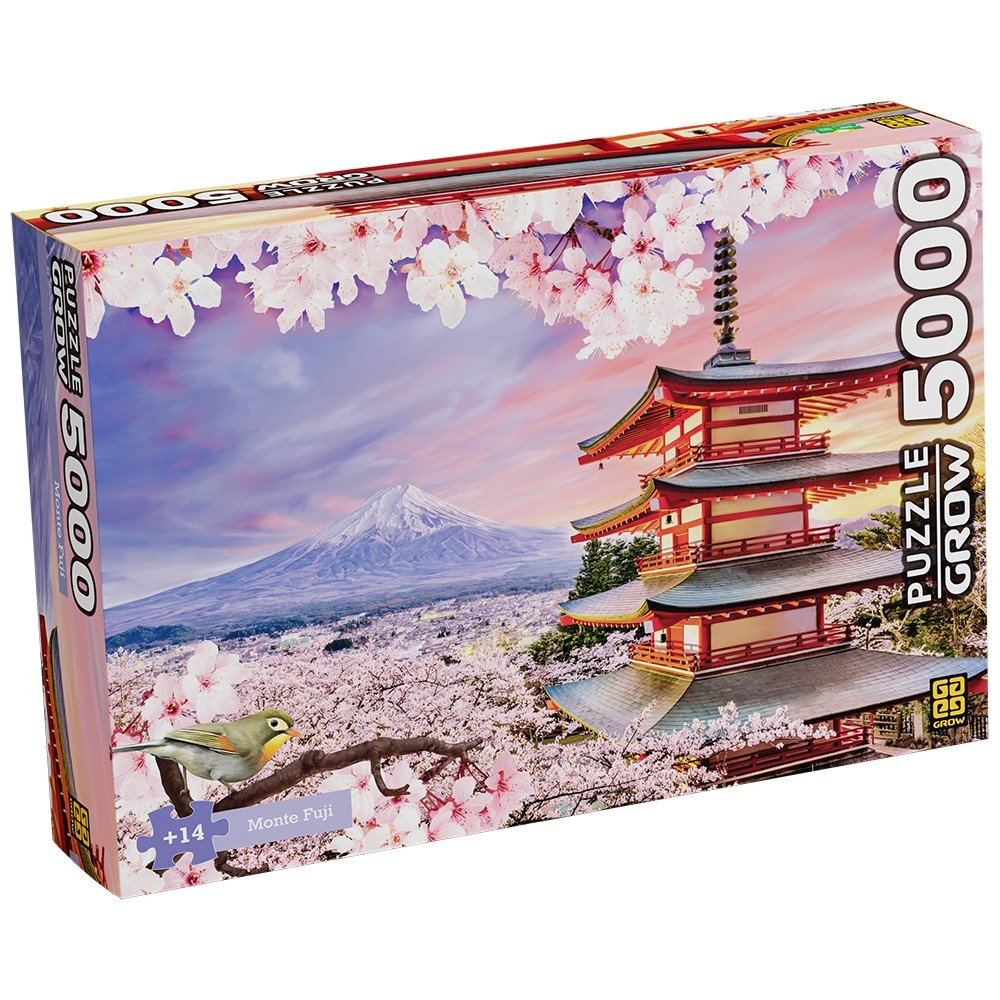 QUEBRA CABEÇA MONTE FUJI 5000 PEÇAS GROW PUZZLE PAISAGEM PONTO TURÍSTICO JAPÃO QUADRO ÁSIA FLORES