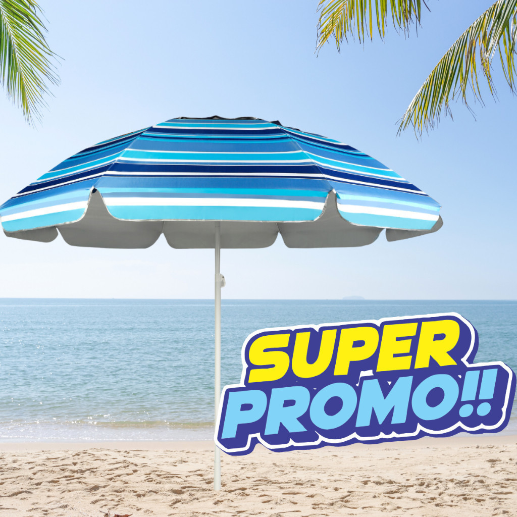 Guarda Sol Gigante Reforçado Praia 1,9m - 2,20 m Piscina Area Jardim Cores Sortida Aleatoria