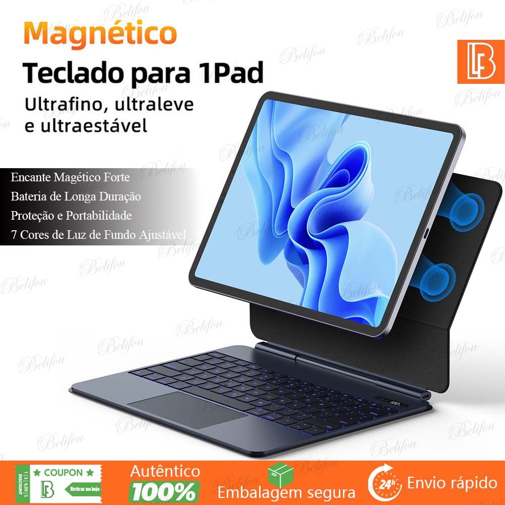 Teclado Bluetooth Sem Fio Para iPad Pro 11 10.9 Air 4/5/6 11 Com Capa Tipo Mágico Magnetico em Oferta na Shopee