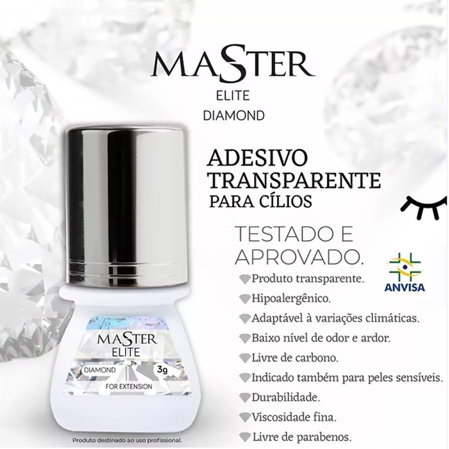 Cola Master Diamond Transparente 3ml em Oferta na Shopee