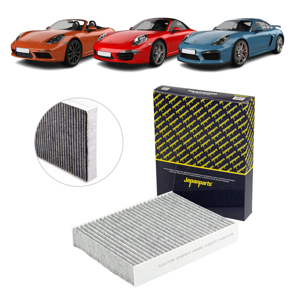Filtro Cabine Ar-Condicionado com Carvão Ativado para Porsche 718, 911 (Carrera, Boxster e Cayman) 99157362300 9P1819631