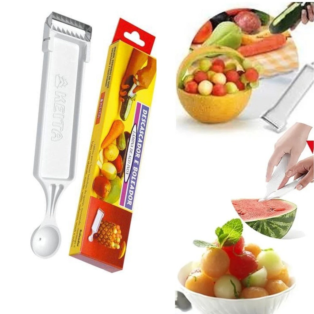 Descascador Furador E Boleador Frutas Legumes Batata 2 Em 1 - Keita