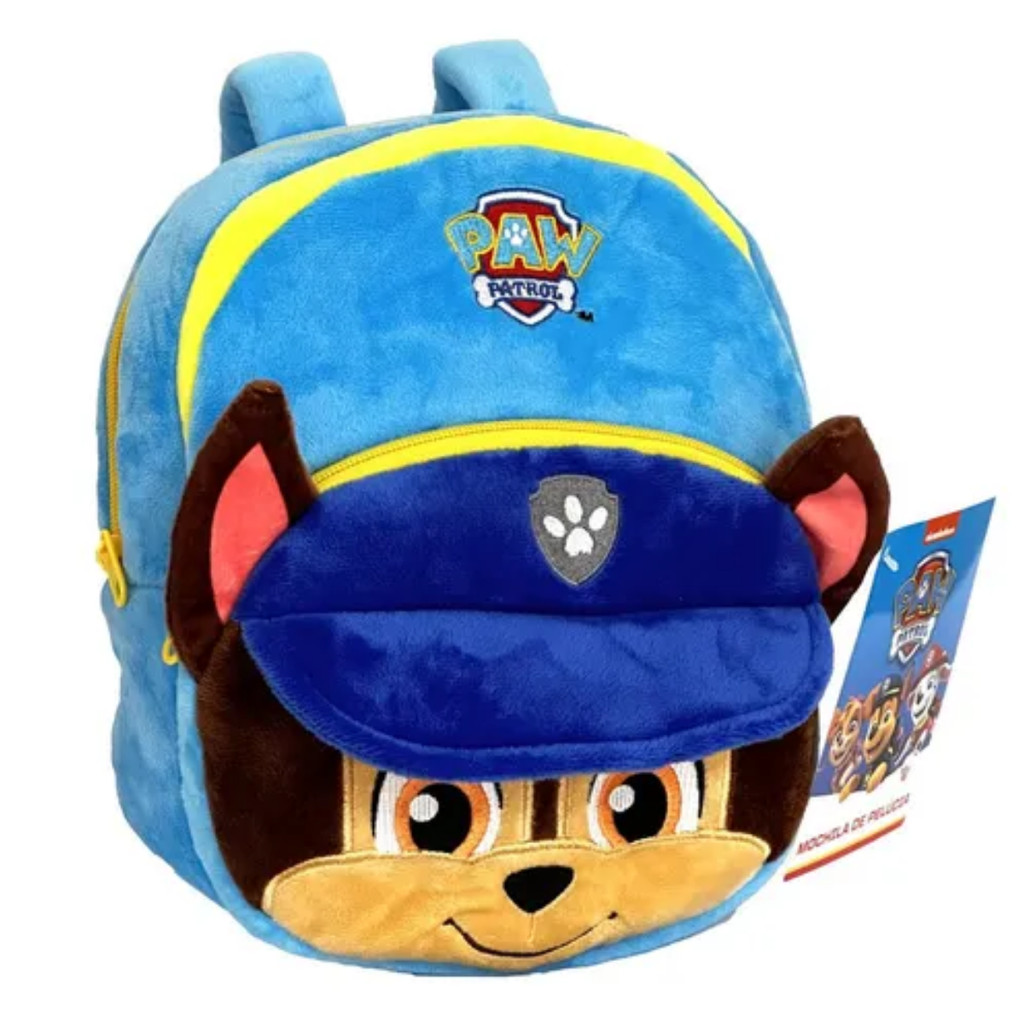 Mochila Escolar Passeio Infantil Pelúcia Zíper Patrulha Canina Chase Original Candide - Volta às Aulas