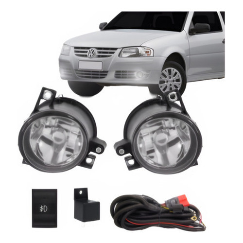 Kit Farol Milha Gol G4 Saveiro Polo Fox Botão Original NOVO