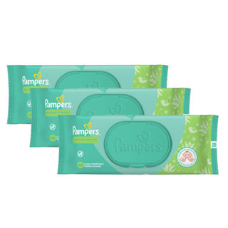Kit 3 Lenços Umedecidos Pampers Aroma de Aloe Vera 48 Unidades em Oferta na Shopee