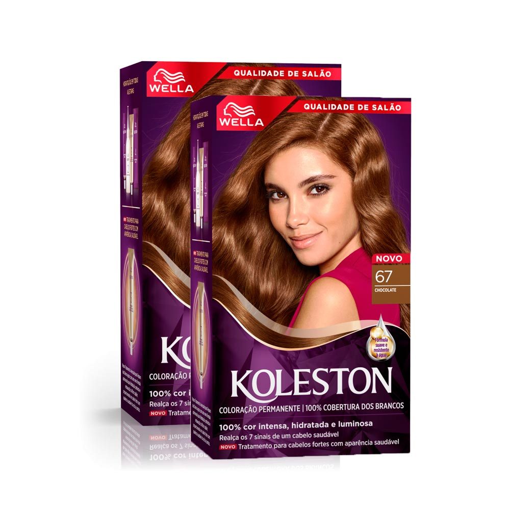 Kit 2 Tintura Creme Koleston Wella Chocolate 67 Kit em Oferta na Shopee