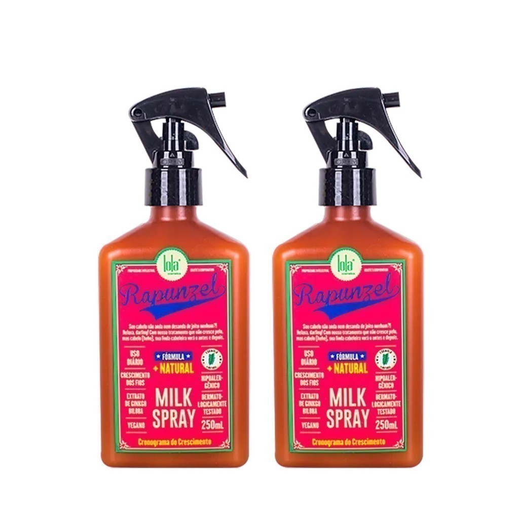 Kit Com 2 Leave-In Lola Cosmetics Rapunzel Milk Spray  250ml Bom Preço