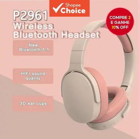P2961 Fone de Ouvido Sem Fio Bluetooth Estéreo Hifi para Jogos com Microfone Fones Dobráveis Subwoofer Compatível Vários — R$ 34,74 em Shopee, 45% OFF