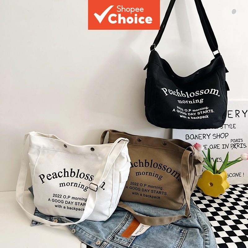 Chique 2025 Lona Sacola Espaçoso Estudante Commuter Bolsa Elegante Presente De Natal Simples Crossbody
