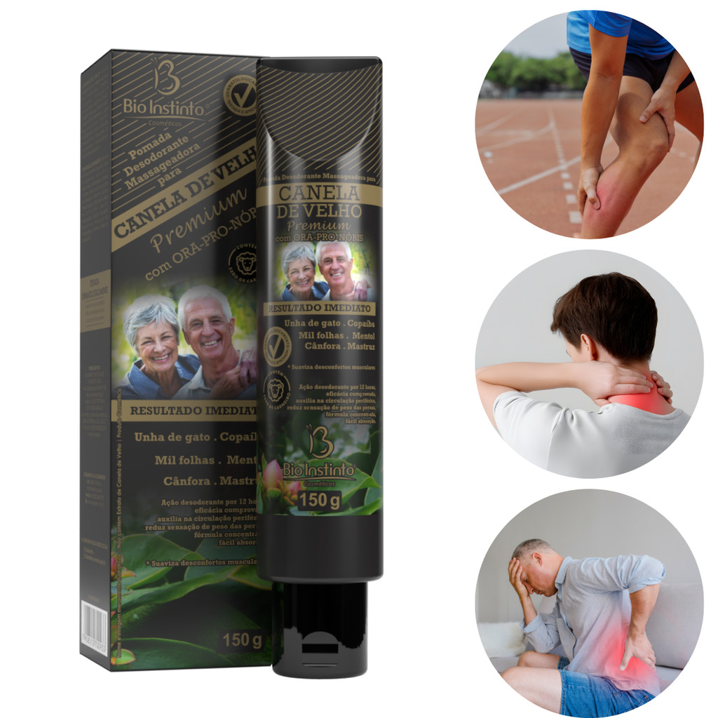 Pomada P/ Massagem Canela de Velho Premium 150g Dor Muscular
