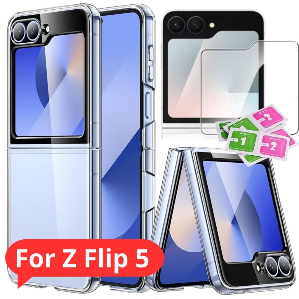 Capinha Capa Para Z Flip 5 + Pelicula Tela Extena Case Protetor Transparente Peli Came Flip Orig Cas