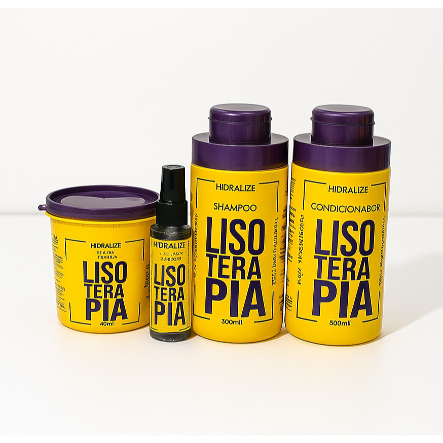 Kit Lisoterapia Progressiva Shampoo Condicionador Máscara Hidratação Reconstrução Super Tratamento
