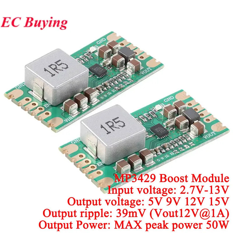 MP3429 5V 9V 12V 15V Booster Módulo De Fonte De Alimentação Step Up Boost Module Bateria De Lítio Placa Baixa Ondulação