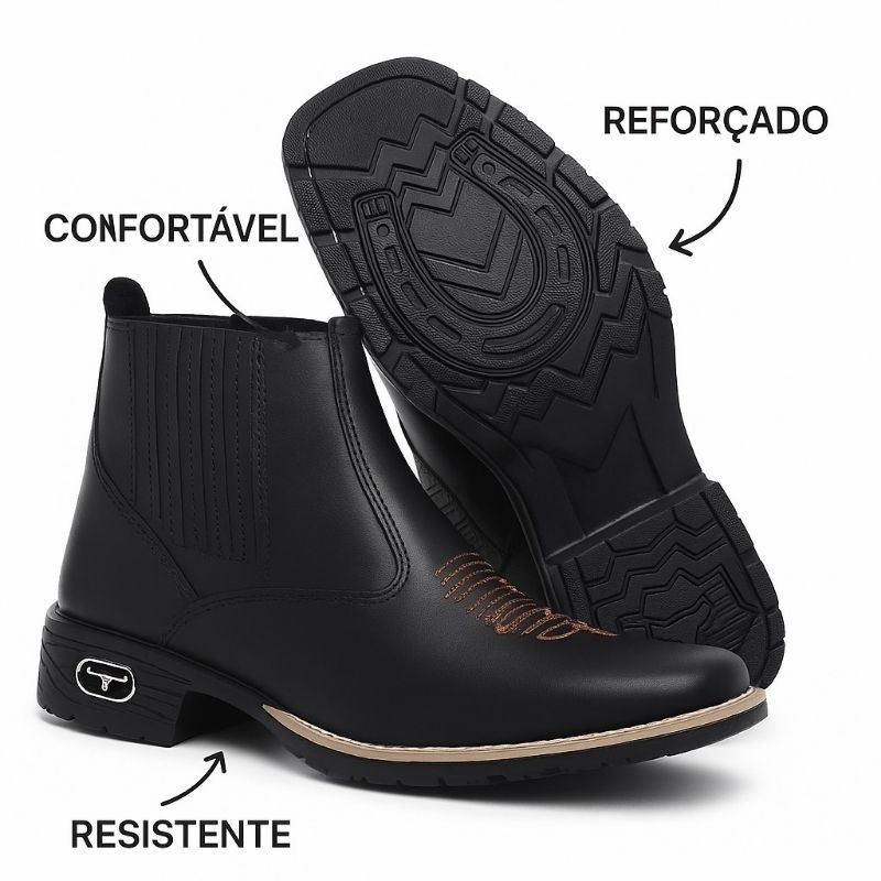 Botina Texana No Sintético Premium - Masculino