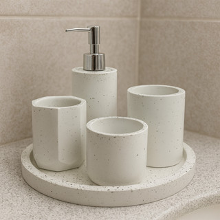 Kit Lavabo Banheiro Com Bandeja SaboneteiraLuxo Artesanal Prata em Oferta na Shopee