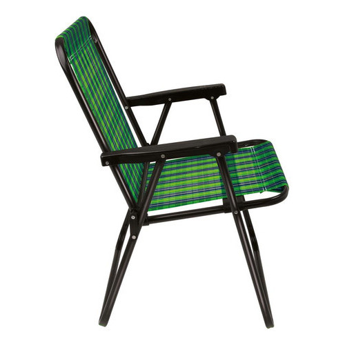 Cadeira De Aço Xadrez  PRAIA Jardim Piscina Camping Portátil Verde ATÉ 110KG
