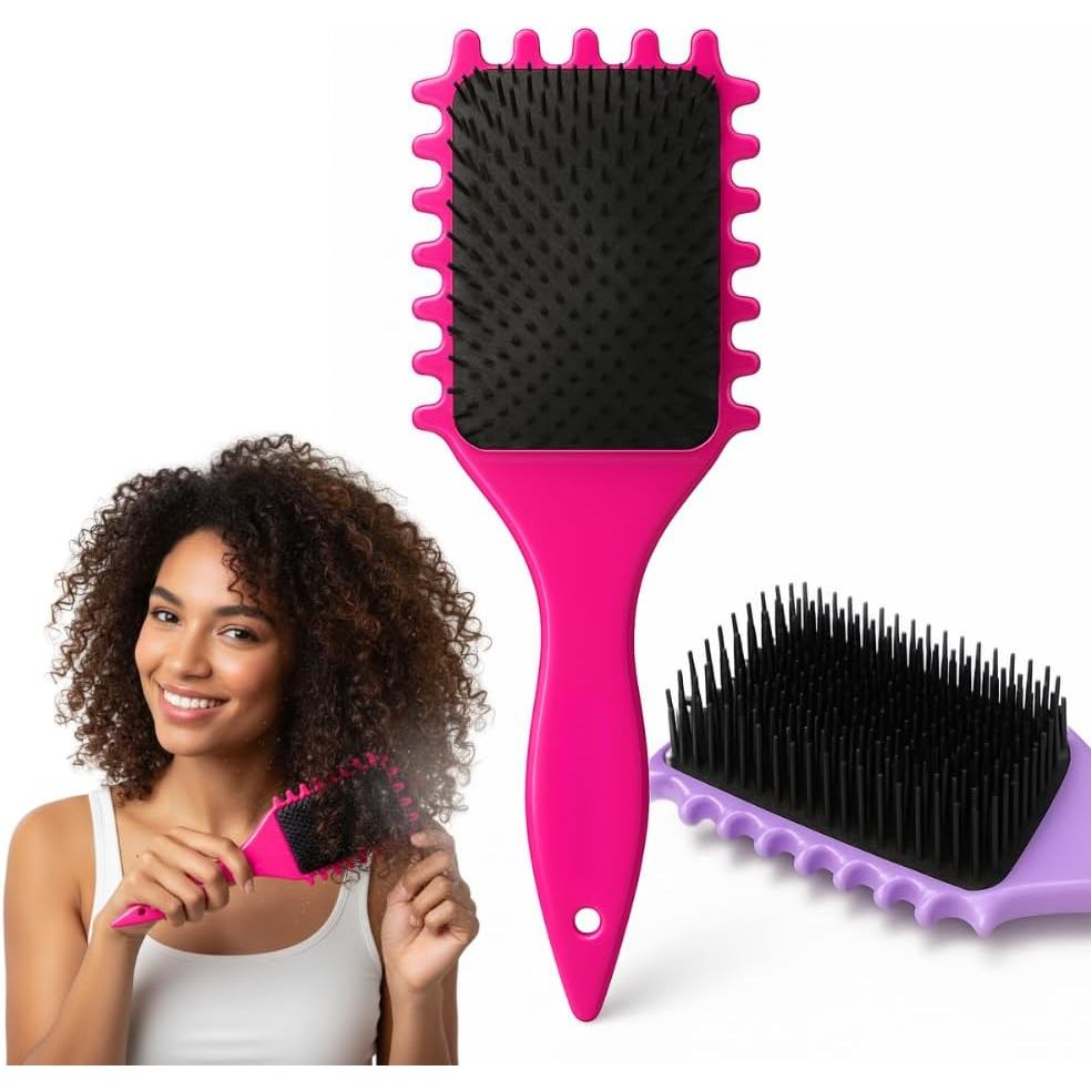 KIT Escova Fitagem Profissional – Cachos & Ondas Definidos | Raquete Wave para Finalização