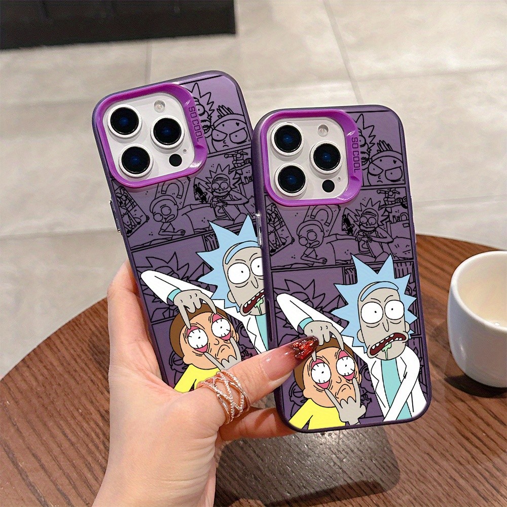 Anti-impacto silicone Capinha capa Fosco Rick e Morty para IPhone XR 11 12 13 14 15 16 17 PRO MAX 14 15 16 PLUS em Oferta na Shopee