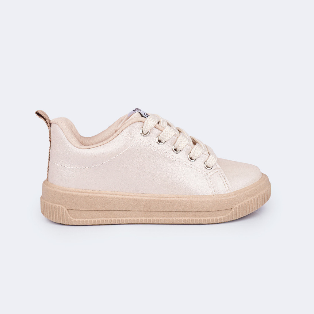 Tênis Infantil Feminino Up Perolado Bege Pampili em Oferta na Shopee