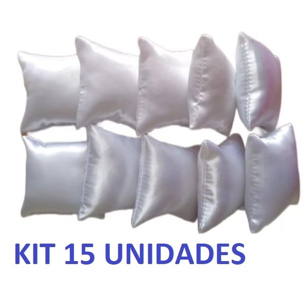 Kit Mini Almofadinhas Casamento, Semi Joias, Pulseiras, Lembrancinhas Cetim Branco
