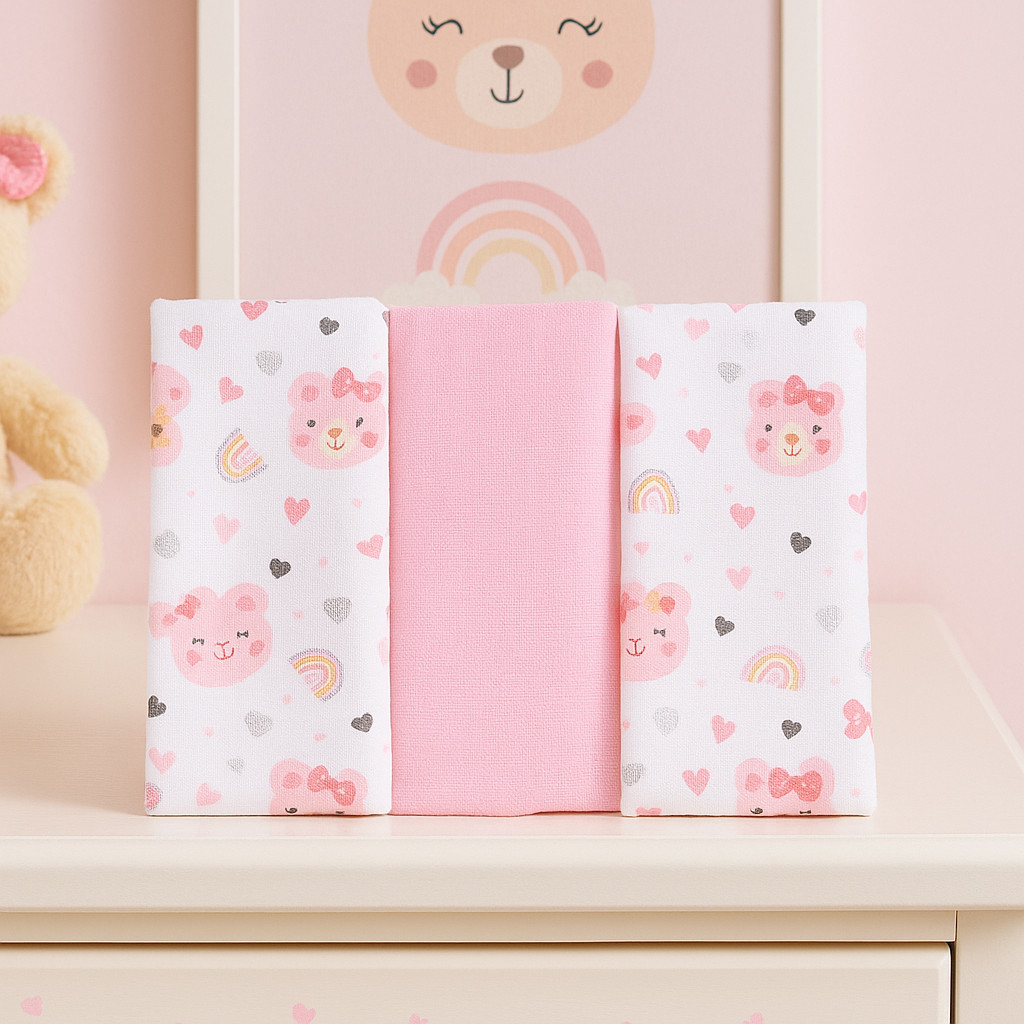 Cueiro Bebê FlaneladoEstapa Ursa Fofa 80cm x 50cm- Baby Gijo em Oferta na Shopee