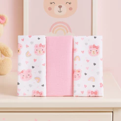Cueiro Bebê FlaneladoEstapa Ursa Fofa 80cm x 50cm- Baby Gijo