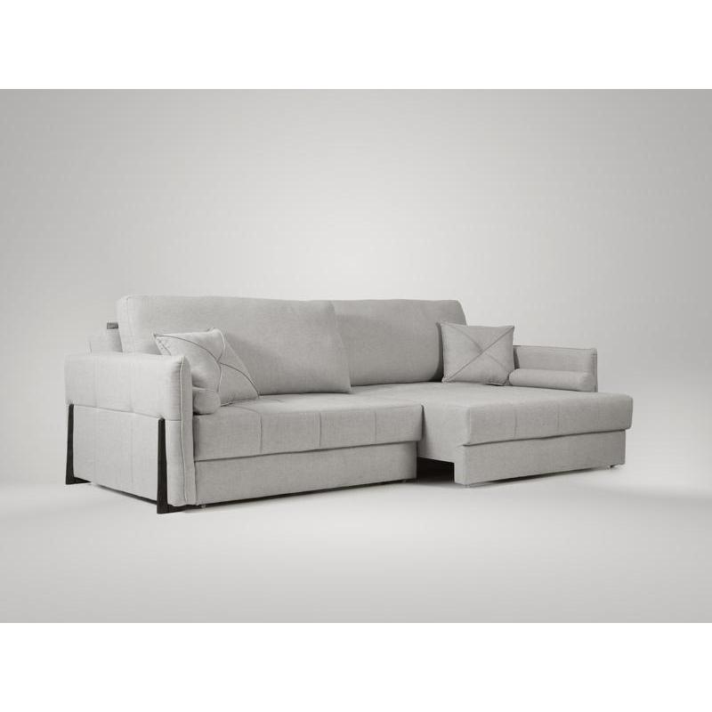 Sofá Orfeu 2,10m sem caixa, Retrátil e Reclinável Linho Premium Cinza - NETSOFAS