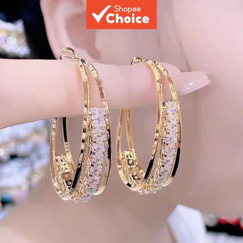 Brincos De Argola Luxuosos E Leves Para Mulheres , Presente Elegante O Dia Dos Namorados