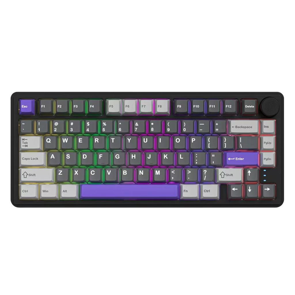 RX75PRO Teclado Mecânico 75% Gasket 5 Camadas Flow Blue Switch RGB 3 Modo Bateria 4000mAh