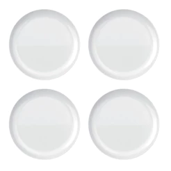 Kit Jogo 4 Pratos Rasos Vidro 27cm Duralex Opaline Blanc Nadir
