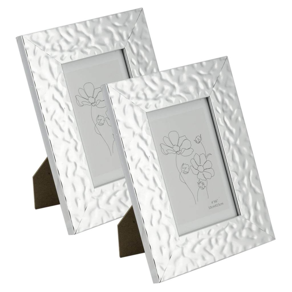Kit 2 Porta Retrato 10x15cm Borda Larga Tipo Metalizada em Oferta na Shopee