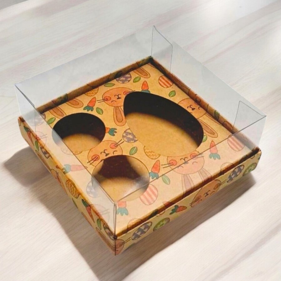 Caixa Ovo com 2 Brigadeiros - Meio Ovo de 50g -10x10x4,6cm - Kraft - 5 unidades - ASSK - Rizzo em Oferta na Shopee