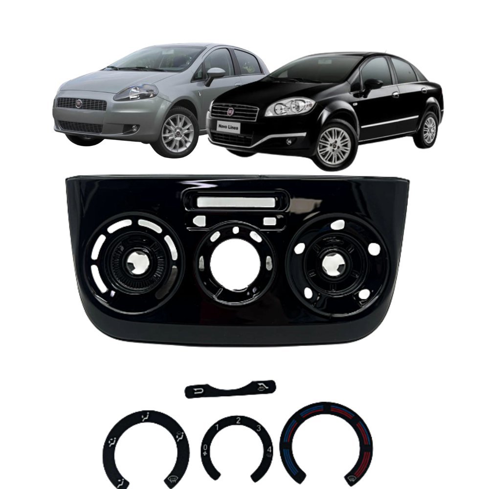 Moldura Central Ar Analógico Punto, Linea -  Black Piano em Oferta na Shopee