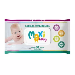 Toalha Lenço Umedecido Hipoalergênico Bebê 50un Maxi Baby