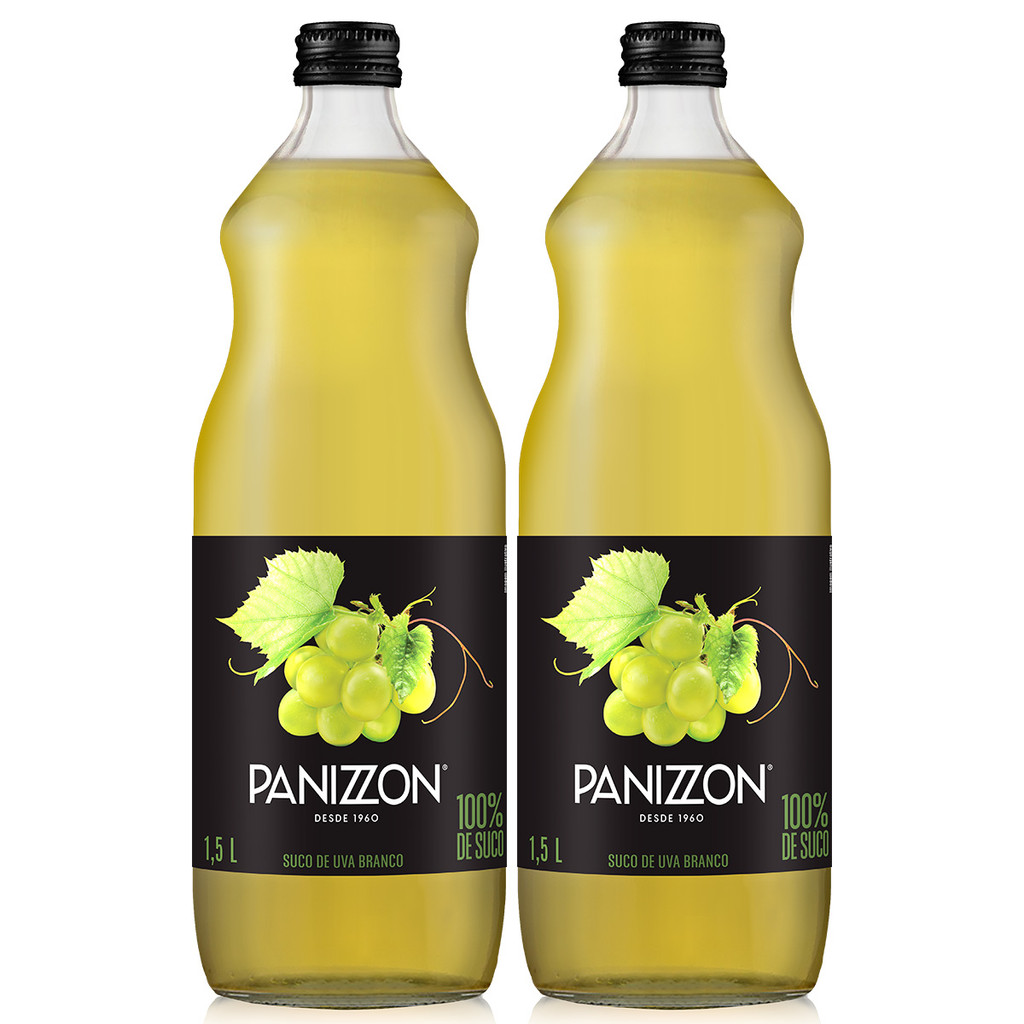 Kit 2 Unidades Panizzon Suco de Uva Branca 100% Integral Panizzon 1,5Lt em Oferta na Shopee