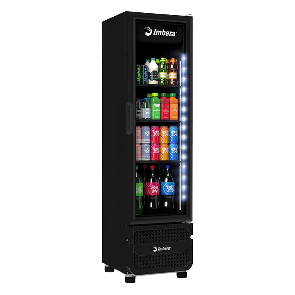 Expositor Vertical Imbera Vr08 Porta De Vidro Full Black 244l - Bivolt