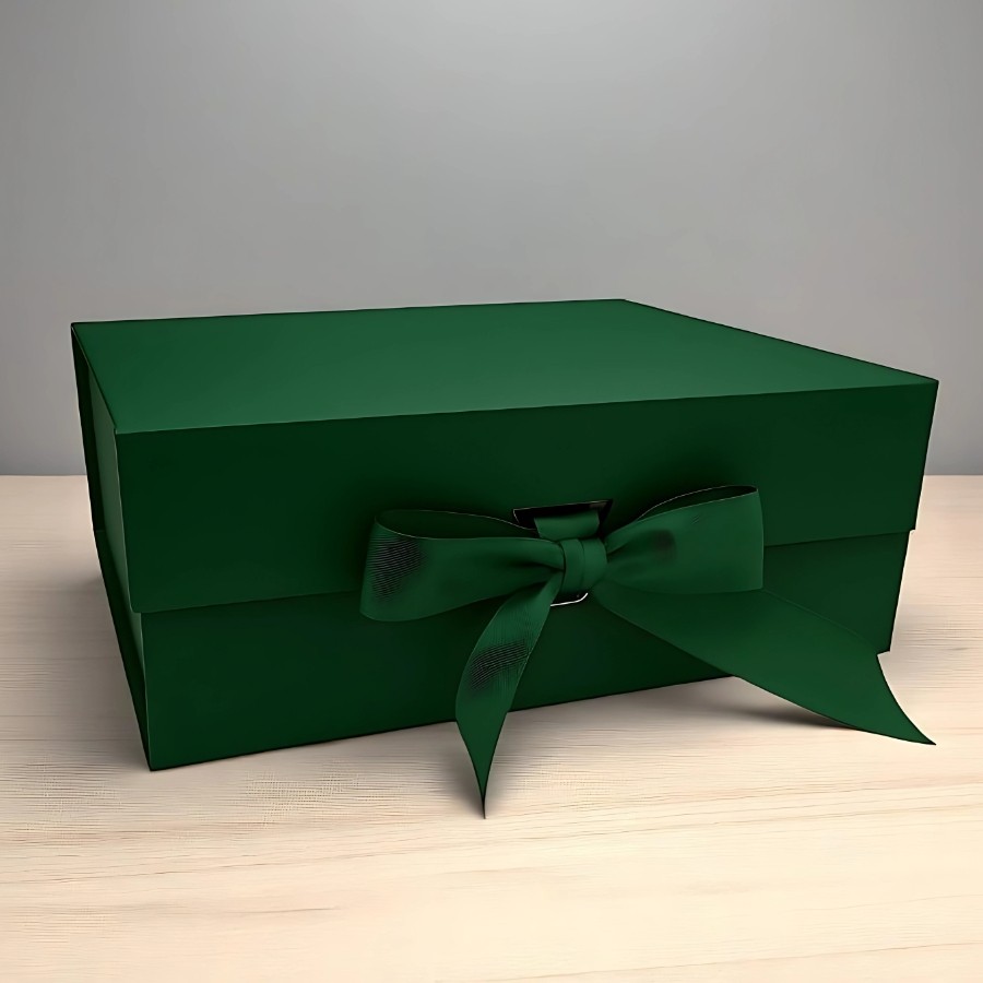 Caixa de Papel Rígido Retangular Verde Escuro com Imã e Fita - 1 unidades - Rizzo em Oferta na Shopee