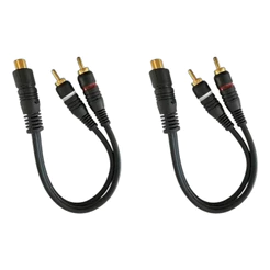 KIT 2 CABO Y RCA PRETO 1F 2M PERMAK OURO PARA SOM AUTOMOTIVO