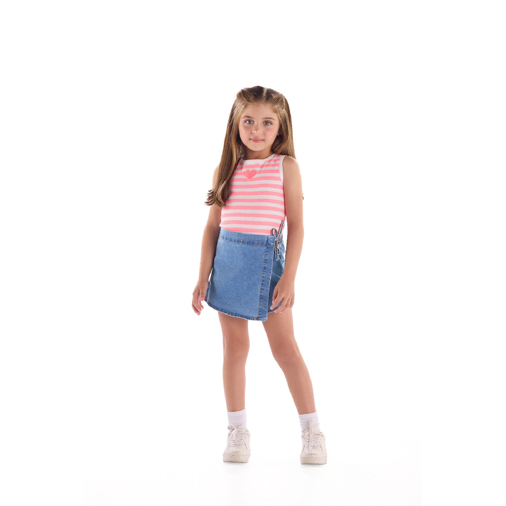 Conjunto Cropped Short-Saia Jeans Quimby