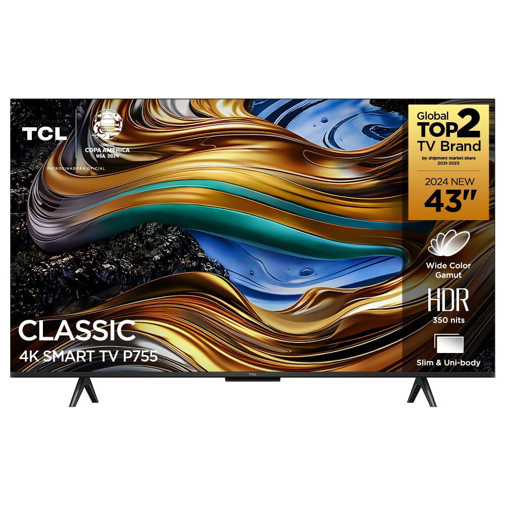 Smart TV TCL 43 Polegadas Google TV LED 4K UHD 43P755 em Oferta na Shopee