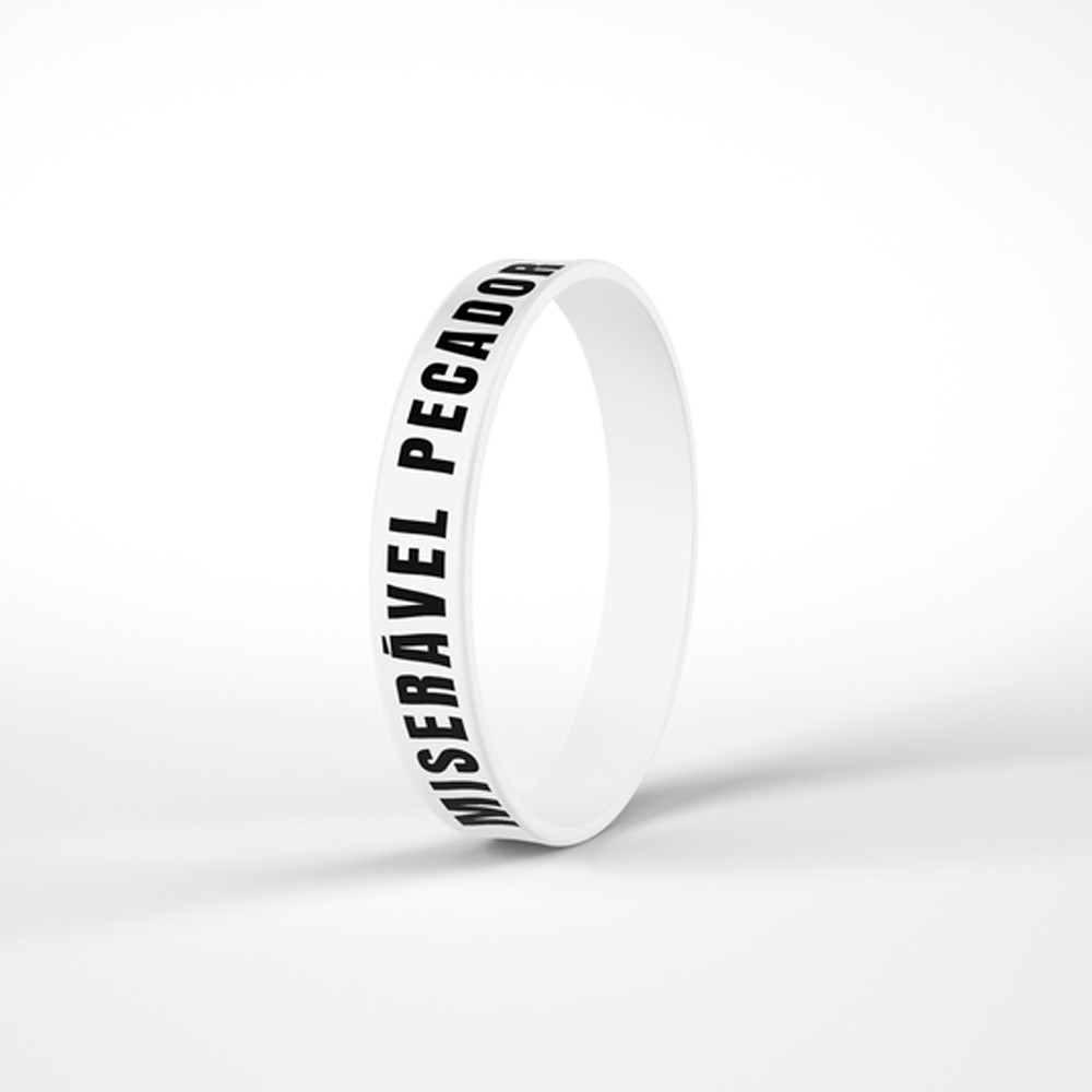 Pulseira De Silicone Branca | Miserável Pecador em Oferta na Shopee