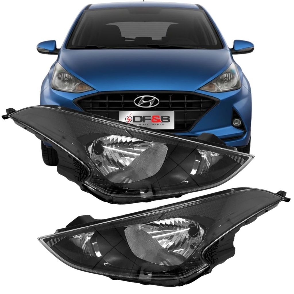 Par Farol Dianteiro Hyundai HB20 Hatch e Sedan 2020 a 2022 sem LED