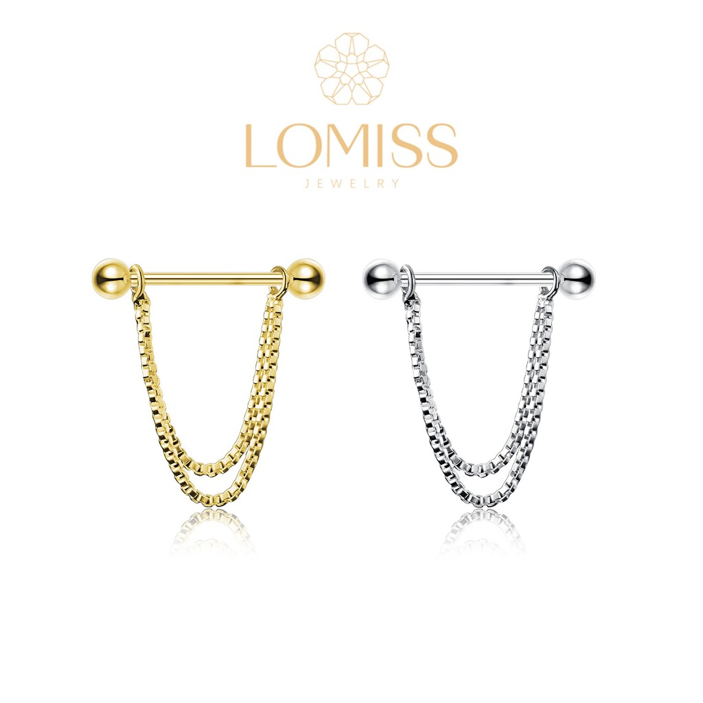 Piercing Mamilo Argola Com Corrente Cobre / Aço Cirúrgico Zircônias Cravejado Para Mamilo Feminino e Masculino em Oferta na Shopee