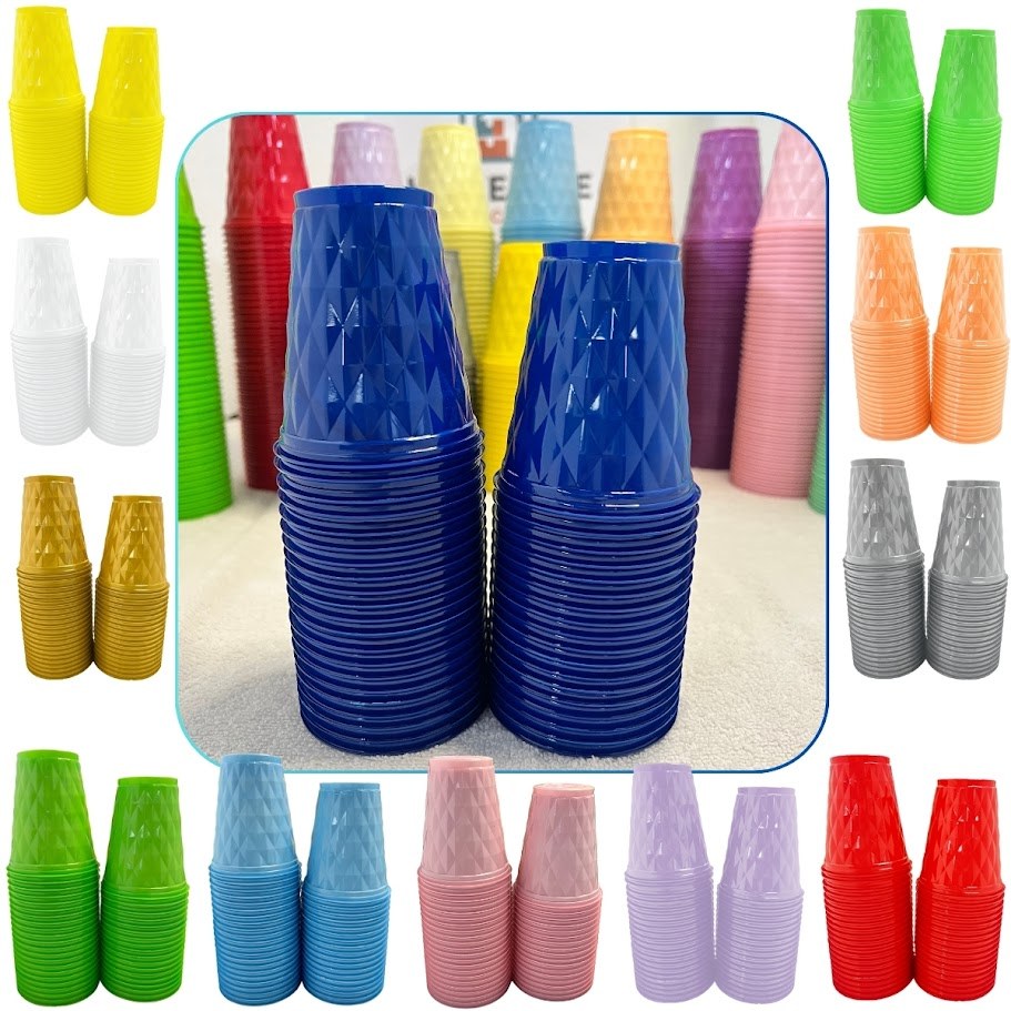 Copo Descartável Diamantado Luxo Festa Aniversario Eventos kit 80 Copos de 180ml