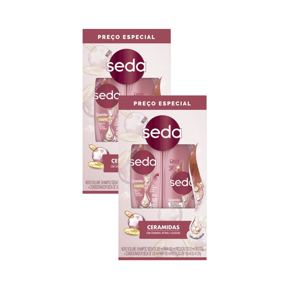 Kit 2 Shampoo 300ml e Condicionador 190ml Seda Ceramidas em Oferta na Shopee