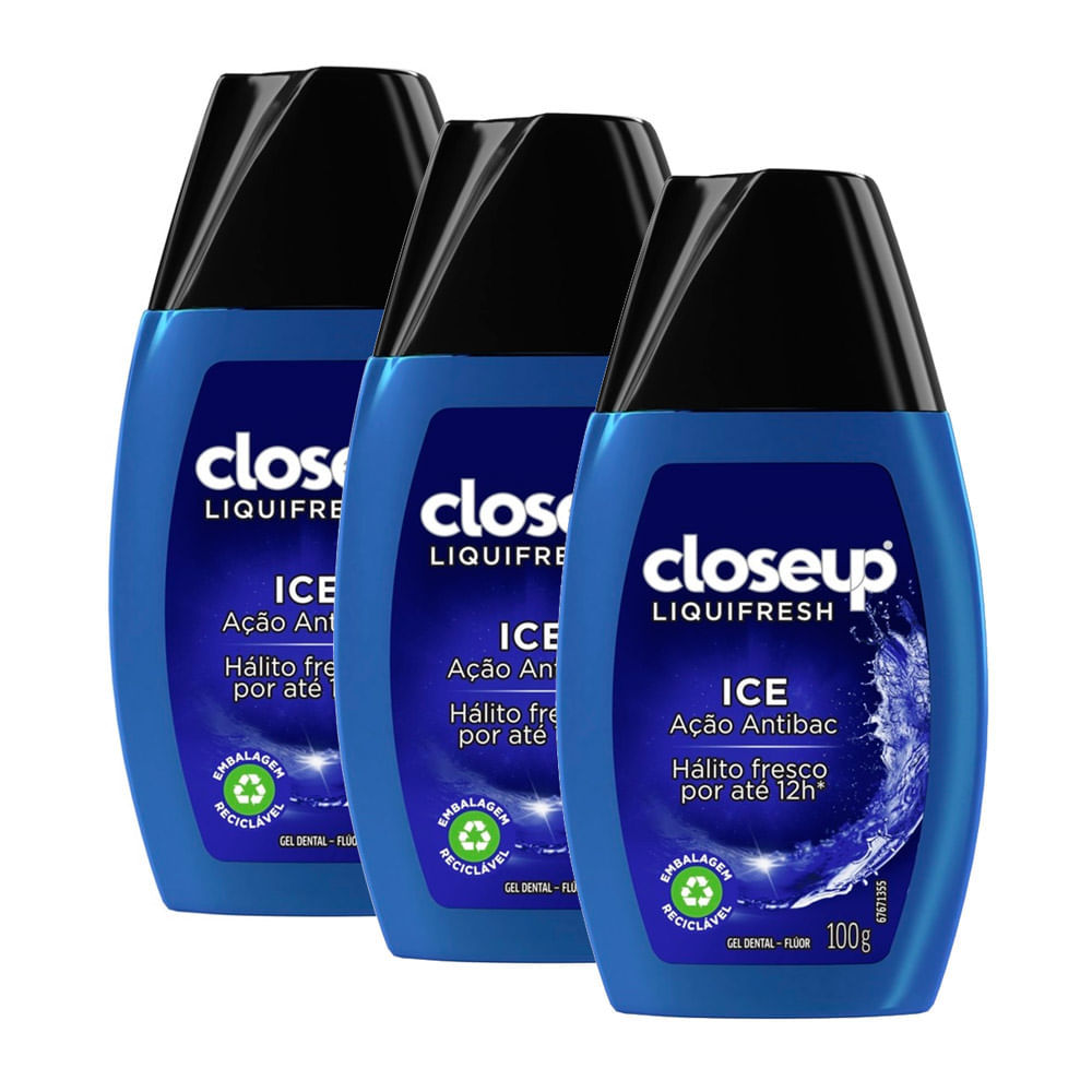 Kit 3 Gel Dental Close Up Liquifresh Ice 100g em Oferta na Shopee