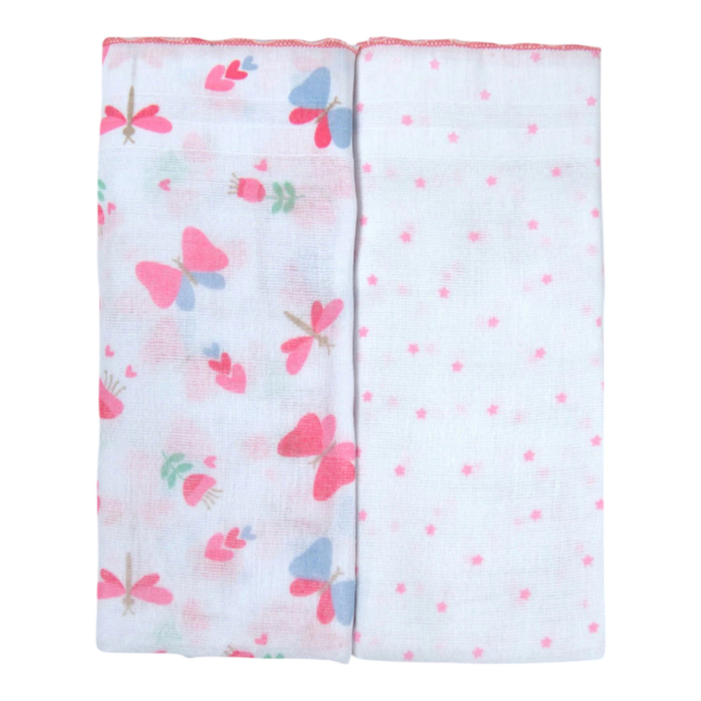 Toalha Fralda Bebê Luxo 2 Unidades Grande C/ Fêstone 100% Algodão 68Cm 1,1M Bublim — imagem 2 de 2